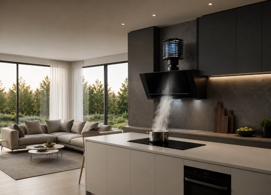 Modern open-plan kitchen and living space