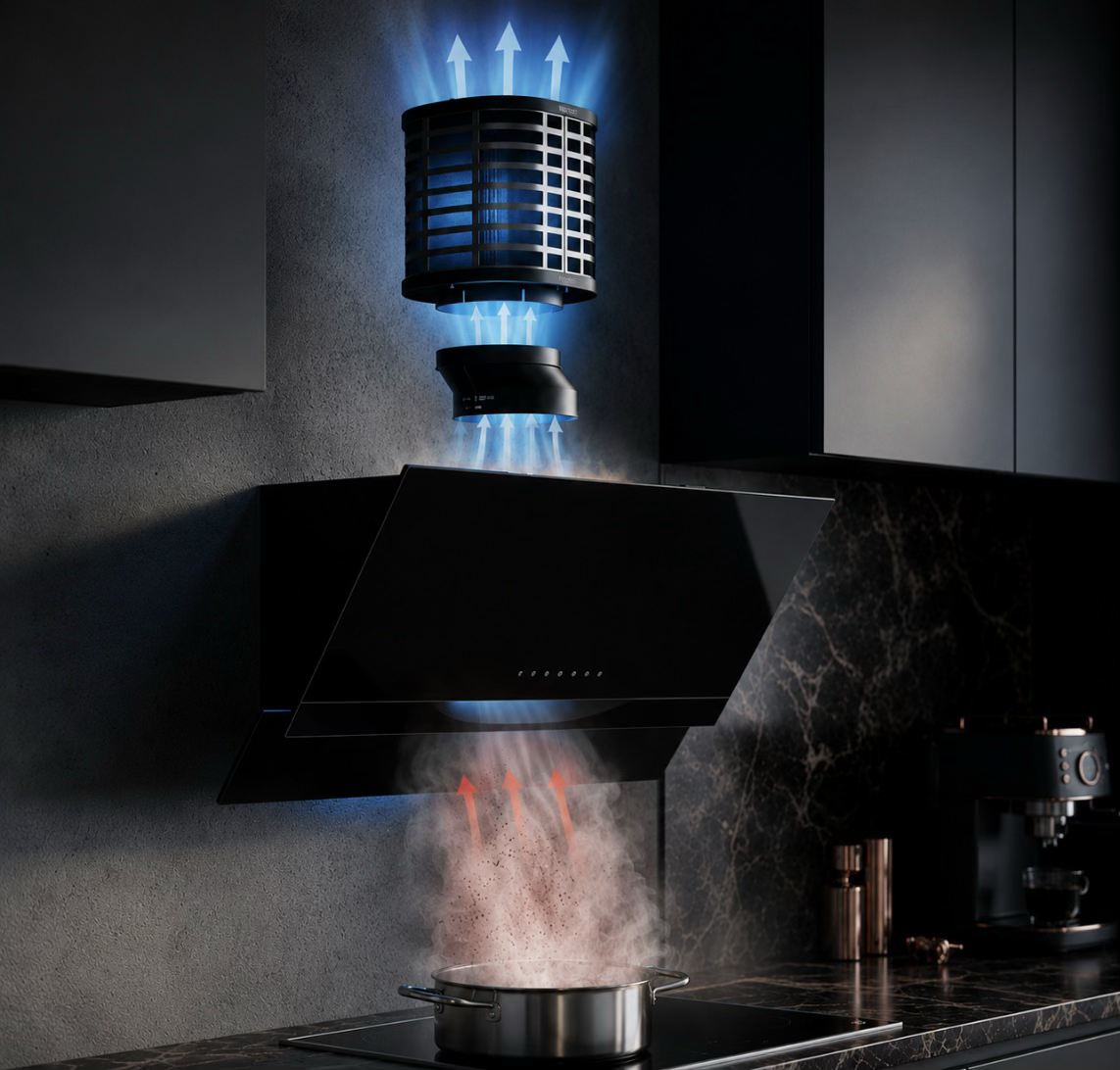 QuantumPlasma module integrated into a modern kitchen hood